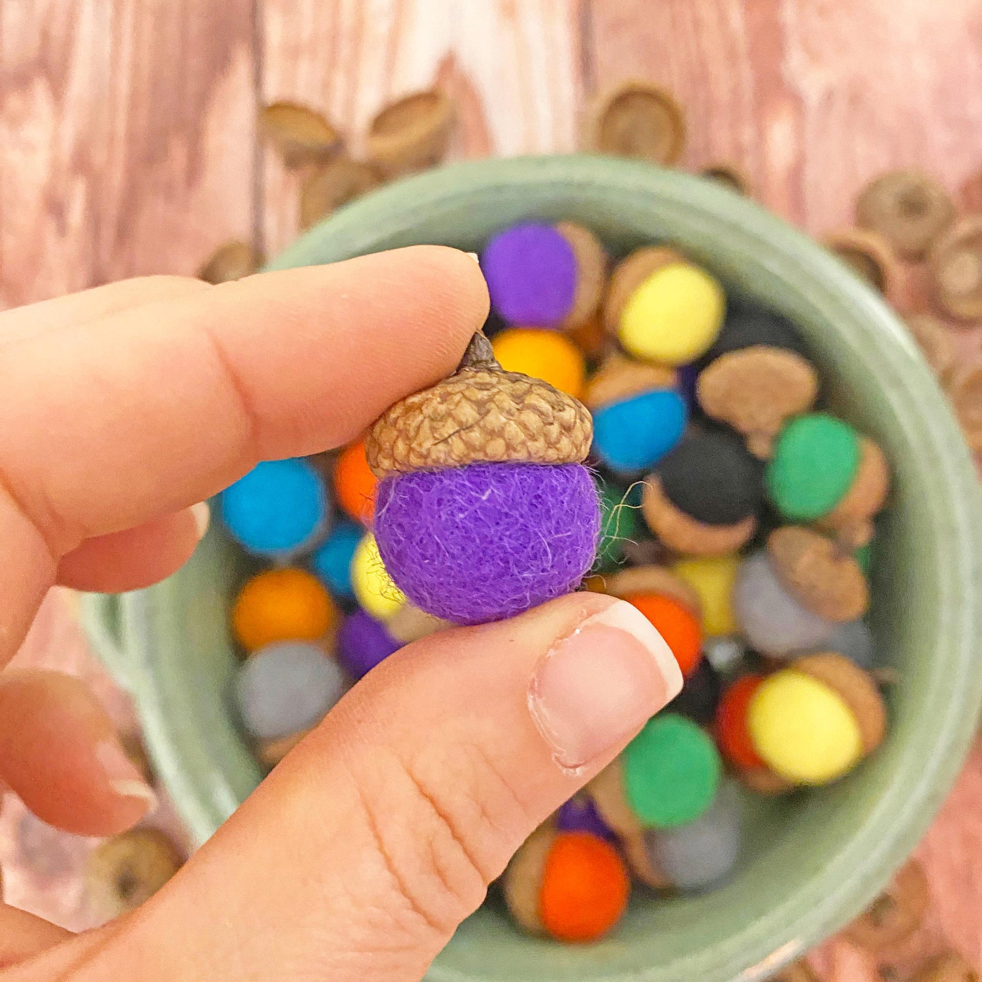 Mini Felt Acorns Festival Garden