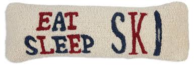Eat Sleep Ski Pillow 8 x 24"