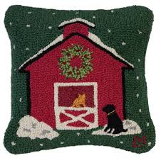 Christmas at the Barn Pillow 18 x 18"