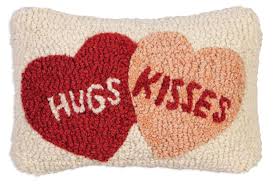 Hugs Kisses Hearts Pillow 8 x 12"