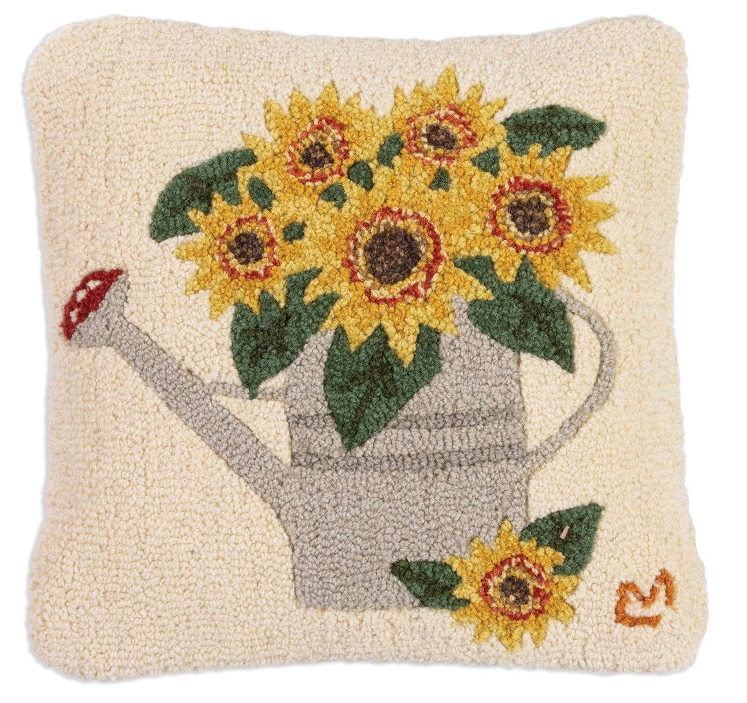 Sunflower Watering Can Pillow 18" x 18"