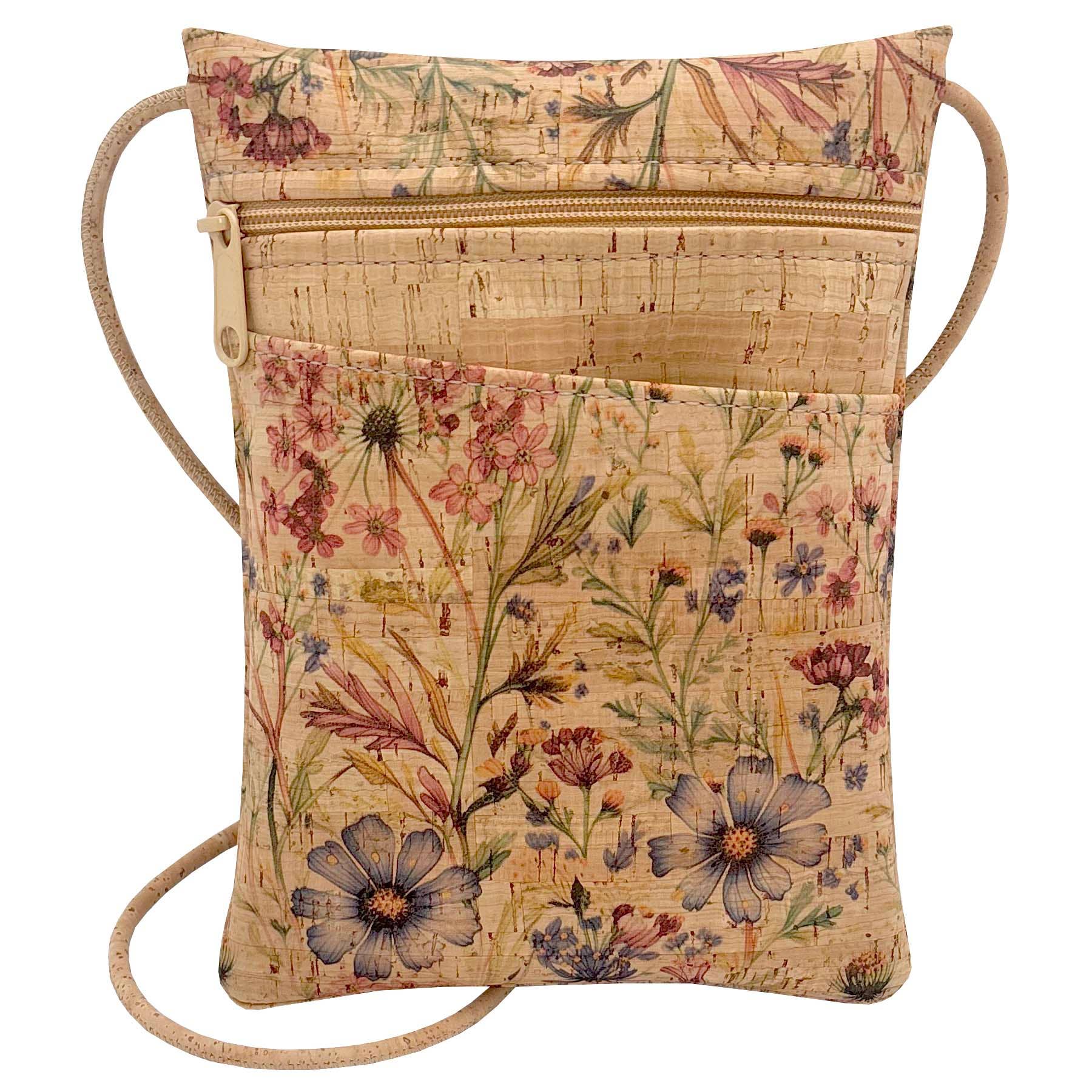 Wildflower Whimsy Cork Mini Crossbody Bag