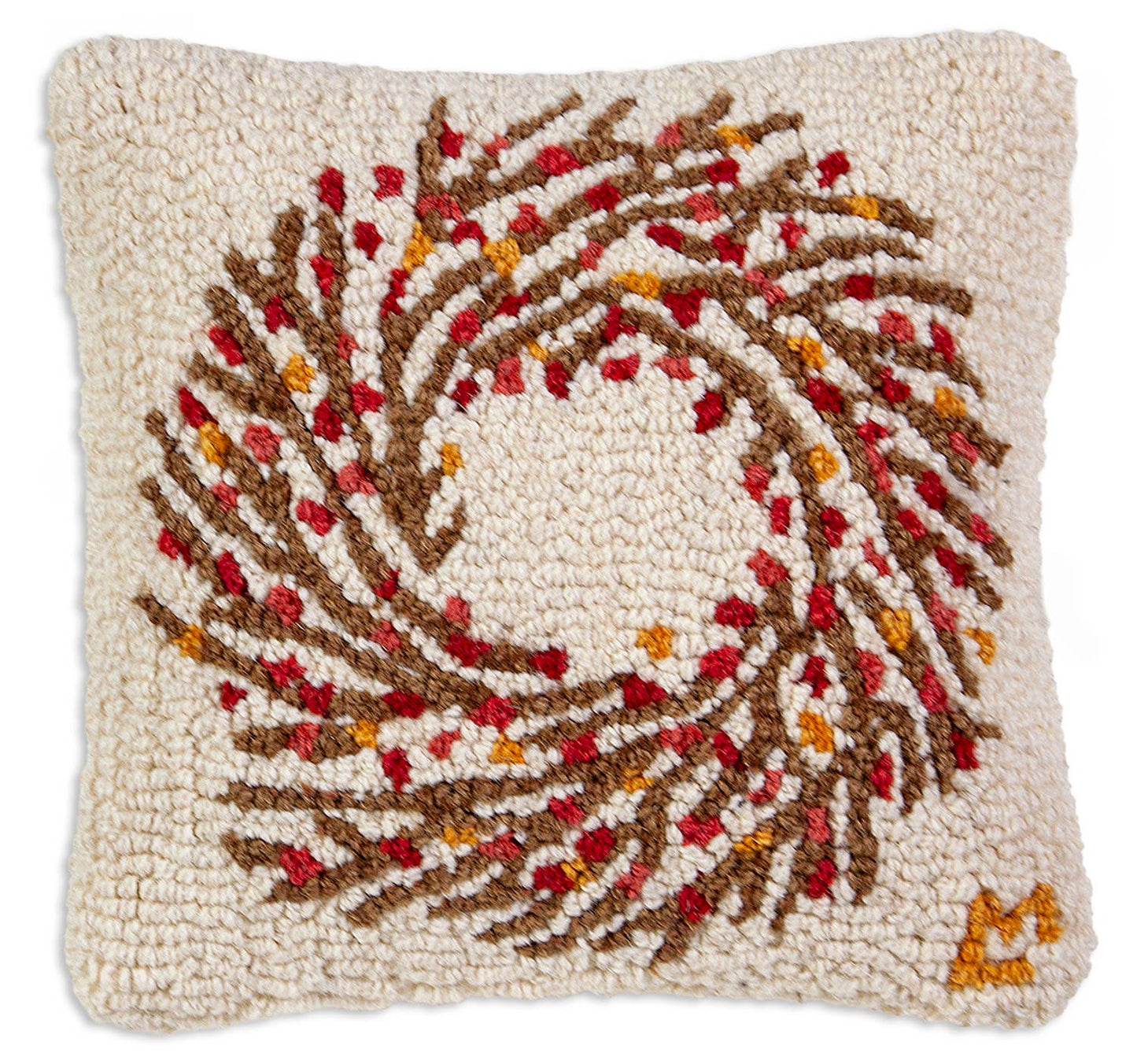Bittersweet Wreath Pillow 14 x 14"