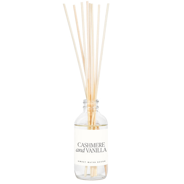 Cashmere and Vanilla Clear Reed Diffuser- Gifts, Home Decor