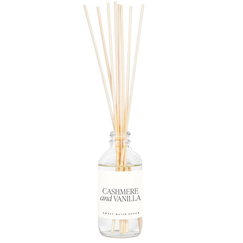 Cashmere and Vanilla Clear Reed Diffuser- Gifts, Home Decor