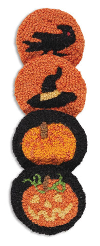 Halloween Hooked Wool Table Coasters