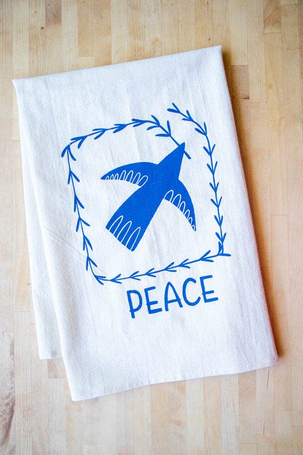 Peace Dove Printed Tea Towel