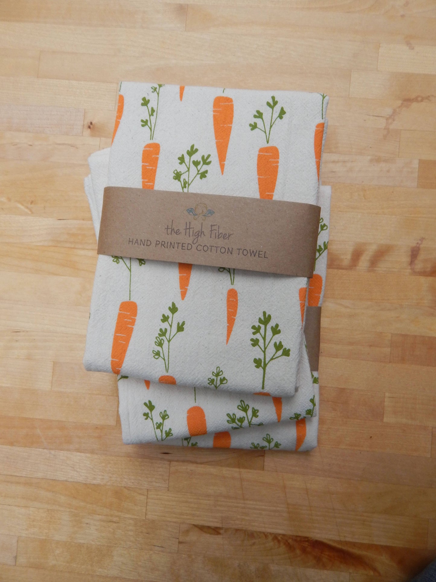 Carrots Printed Tea Towel