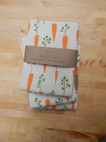 Carrots Printed Tea Towel