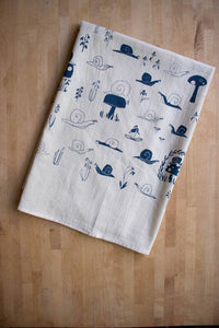 Snails Printed Tea Towel