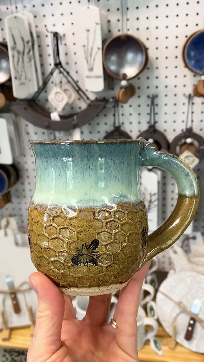 Honeycomb Bee Ceramic Mug