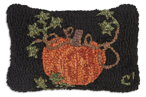 Pumpkin on Black Pillow 8 x 12"