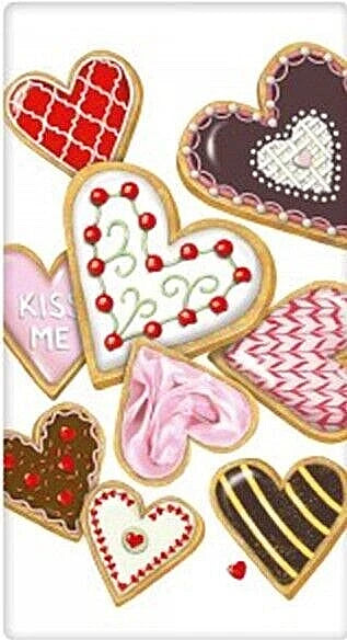 Heart Cookies Tea Towel