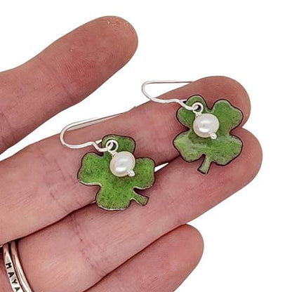 Shamrock Earrings Pearls