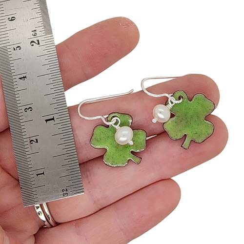 Shamrock Earrings Pearls