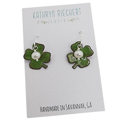 Shamrock Earrings Pearls