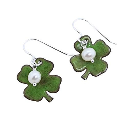 Shamrock Earrings Pearls