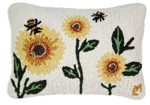 Sunflower Bees Pillow 14 x 20"