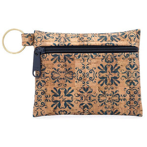 Navy Tile Key Chain Pouch