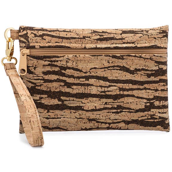 Bark Cork Wristlet Handbag