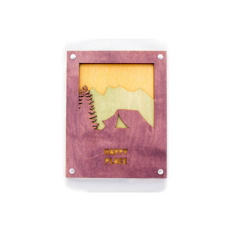 Woodcut Wall Art - 8x10 Tent
