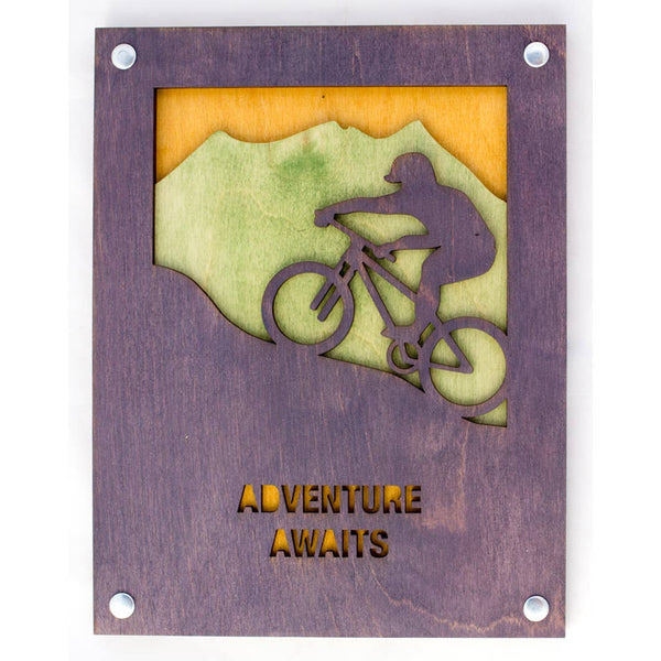 Woodcut Wall Art - 8x10 Mountain Bike