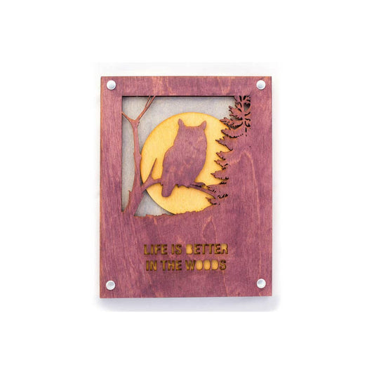 Woodcut Wall Art - 8x10 Owl