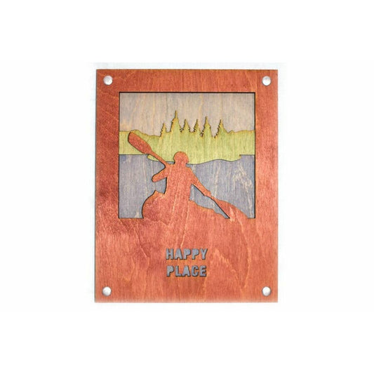Woodcut Wall Art - 8x10 Kayak