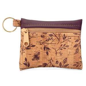 Wine Floral Key Chain Pouch