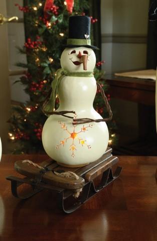 Meadowbrooke Snowman Gourd Luminary