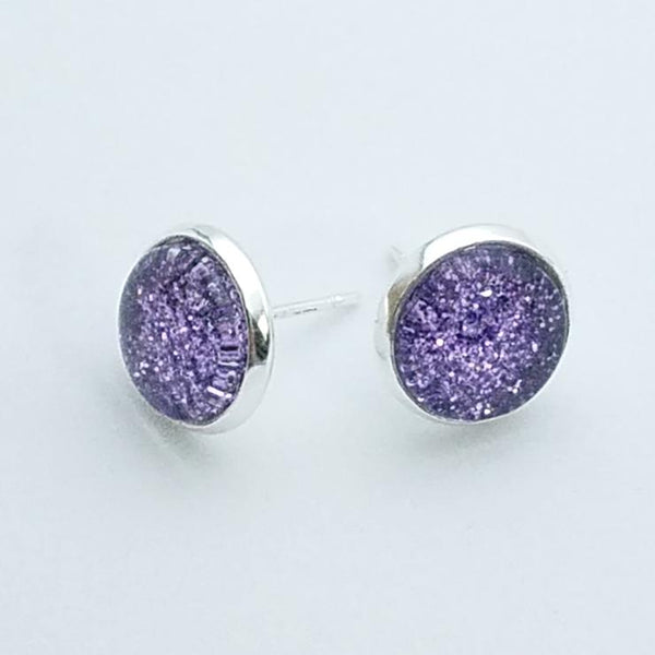 Shimmer Lilac Stud Earrings