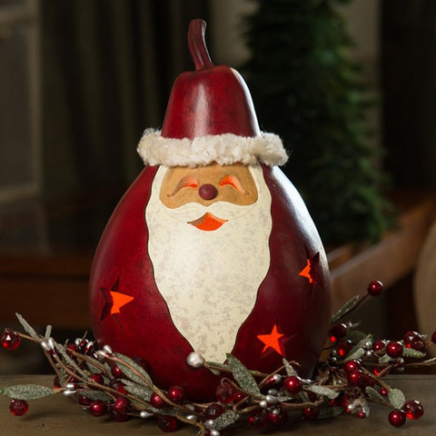 Red Santa Gourd Squat Gourd Luminary