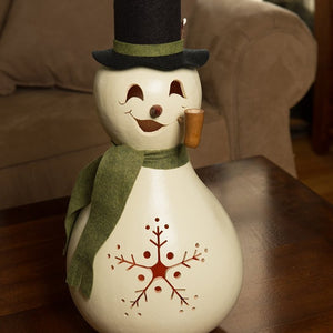 Meadowbrooke Snowman Gourd Luminary Large