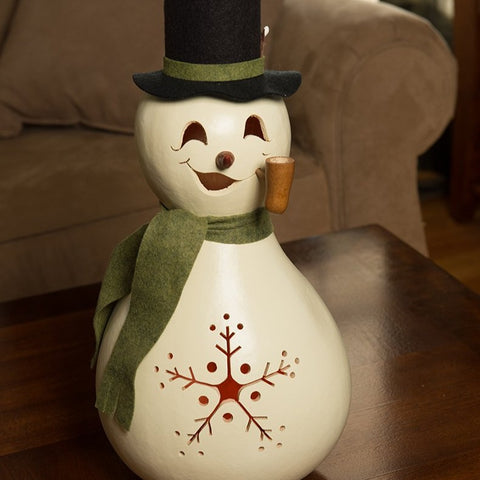 Meadowbrooke Snowman Gourd Luminary Large