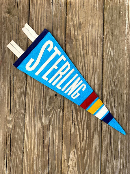 Bright Blue Sterling Stripe Pennant