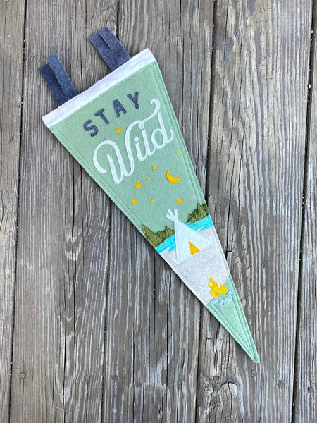 Sage Green Stay Wild Pennant
