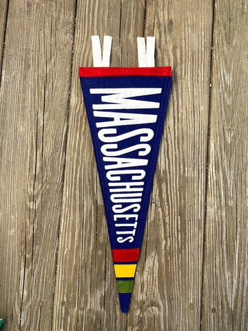 Navy Massachusetts Stripe Pennant