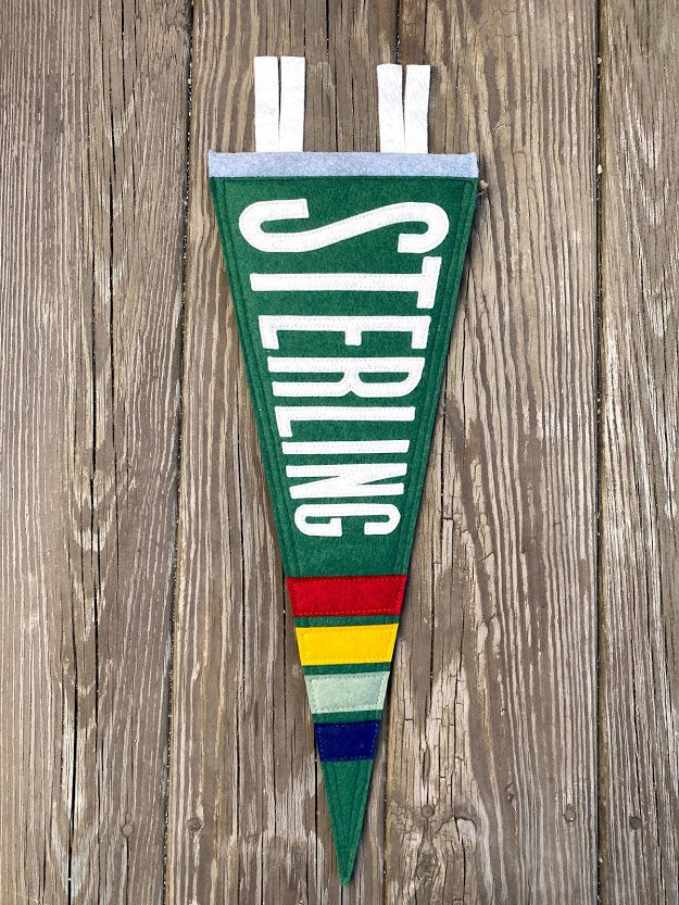 Hunter Green Sterling Stripe Pennant