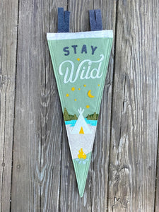 Sage Green Stay Wild Pennant
