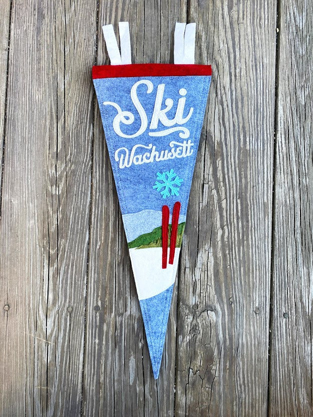 Heather Gray Ski Wachusett Pennant