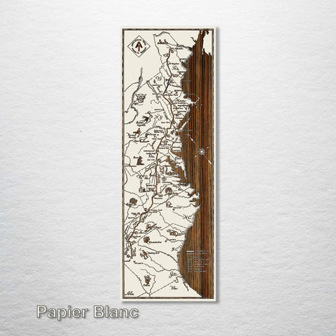 Appalachian Trail Wooden Map Cream