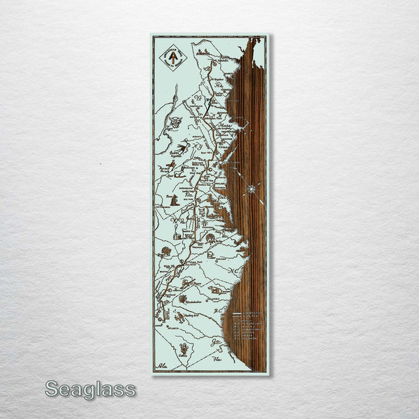 Appalachian Trail Wooden Map Seaglass