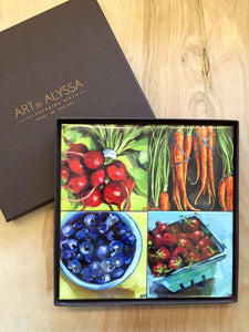 Farmers Market Coaster Set
