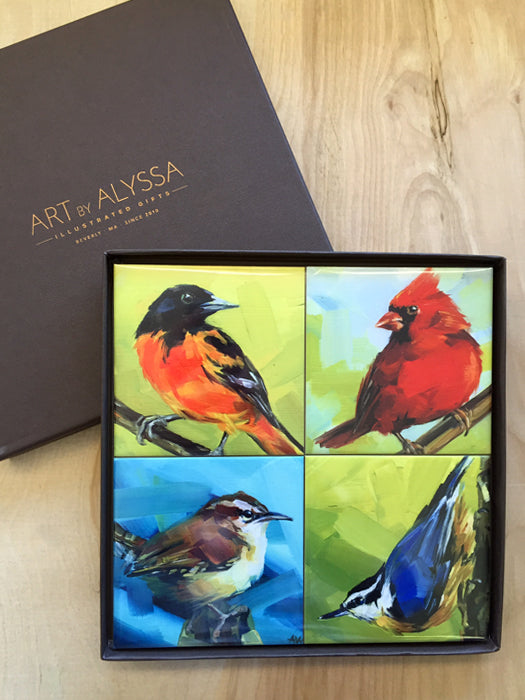Summer Bird 16 Coaster Set