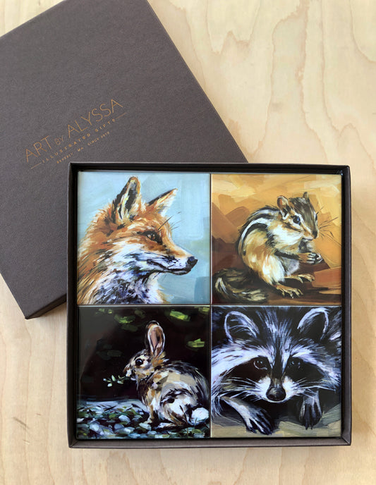 Woodland Animals Coaster Set