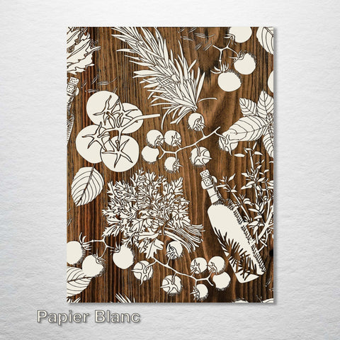 Kitchen Wooden Engraving Cream