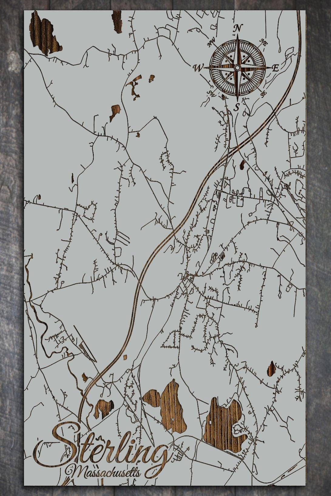 wooden wall art, wooden map, wood engraving, wood burning, historical map,  nature, sterling, ma, massachusetts, appalachian trail, john muir – Notown  Goods