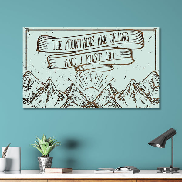 Mountains Are Calling Wooden Engraving Seaglass