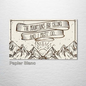 Mountains Are Calling Wooden Engraving Cream