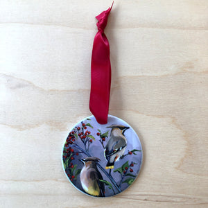 Cedar Waxwing Ornament